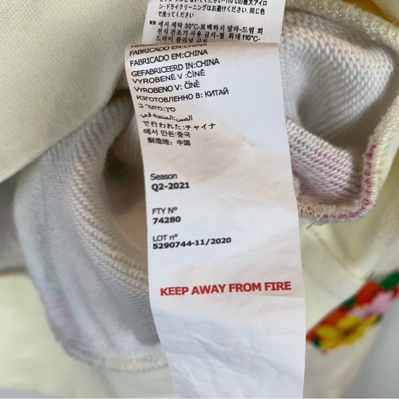 Kappa sz S Cropped Floral Hawaiian Orchid Logo Long Sleeve Sweatshirt Top - Picture 9 of 9